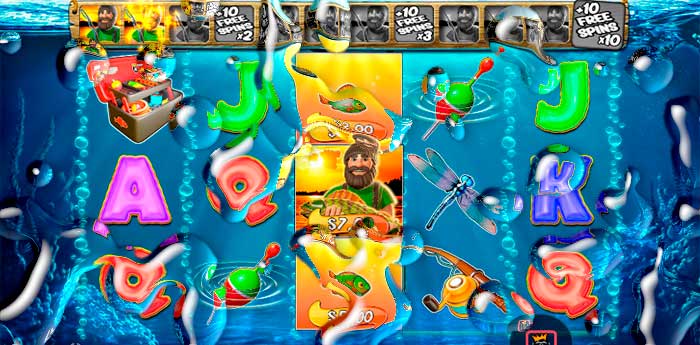 Бонус в слоте Big bass bonanza